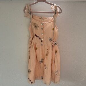 Lali Peach Floral Kids Casual Dress